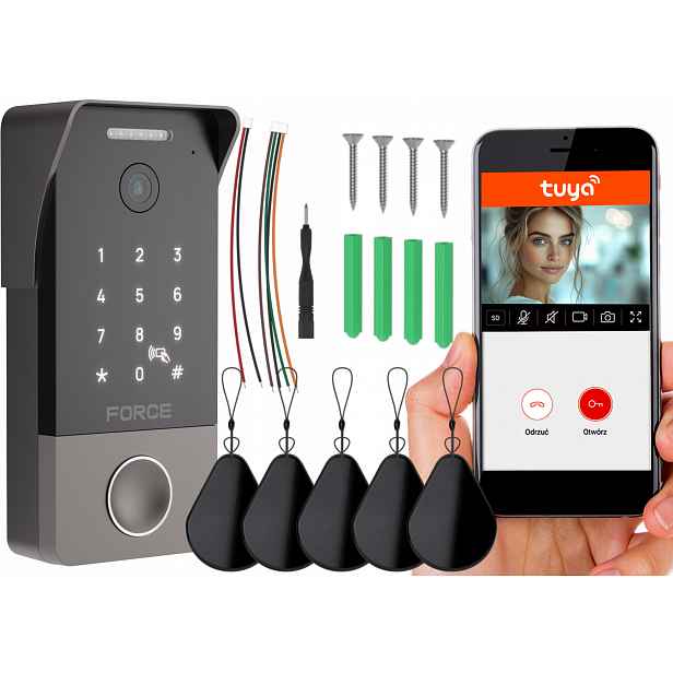 Force Bránová stanice Fhd 1080P Rfid klávesnice 2 žilová GS-1080P-RK-2W