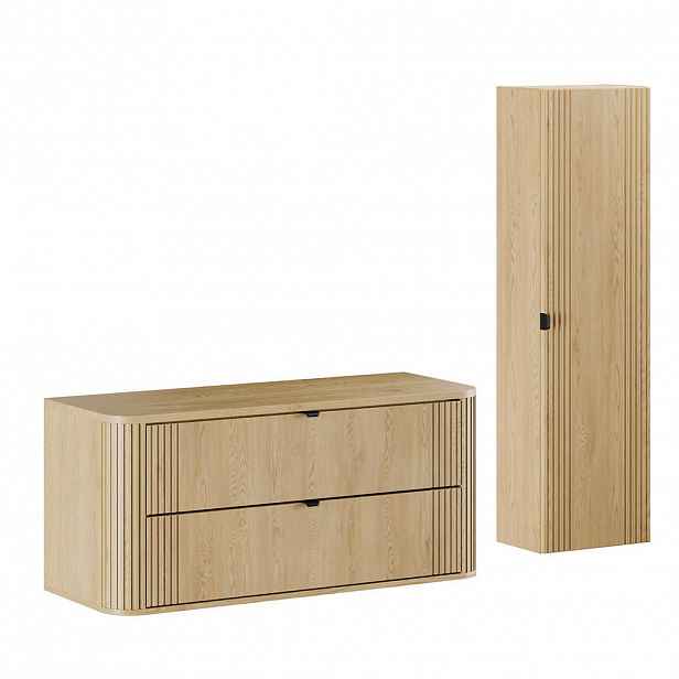 Petits-meubles KOUPELNOVÝ NÁBYTEK 120.4cm Mila 2er-Set Světlý dub