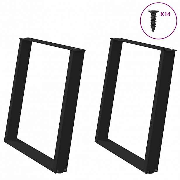 vidaXL Nohy k jídelnímu stolu ve tvaru U, 2 ks, černé, 70 x (72-73) cm, ocel