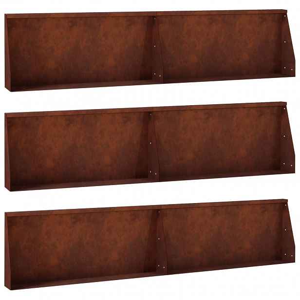 vidaXL Opěrná zeď 6 ks 100 x 12 x 50 cm Povětrnostně odolná ocel