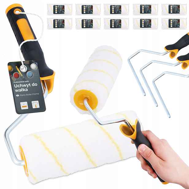 10 x Malířský Váleček 18 cm Vložka Na Lakování Barev Na Stěny Nábytku 3x Uch H0