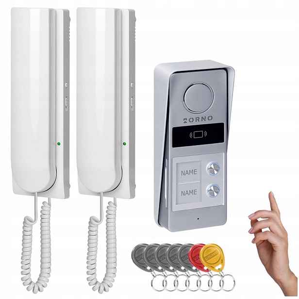 Atin Multi, dvourodinná interkomová sada, 2-žilová, Rfid, bílá