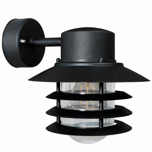 Černé nástěnné a fasádní svítidlo IP54 60W E27 Moderní Vejers Nordlux