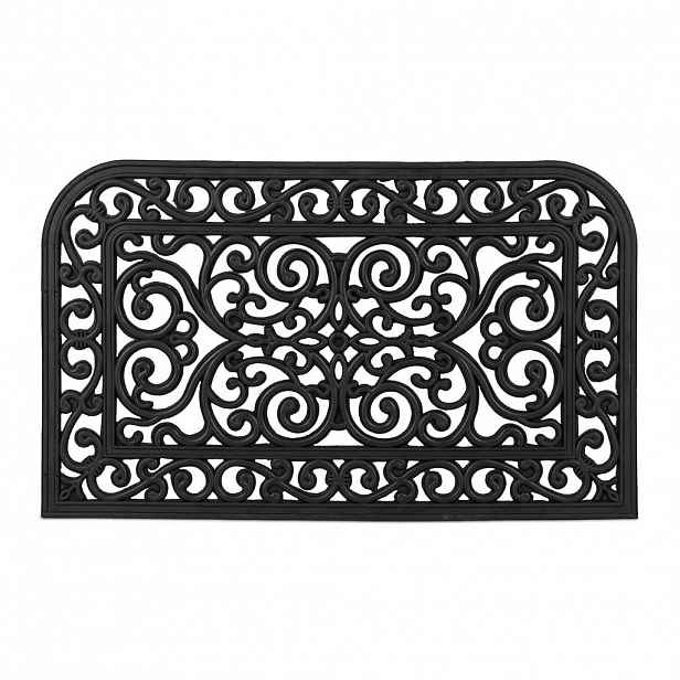 Relaxdays ROHOŽKA Černá guma protiskluzová ornament 75x45 cm