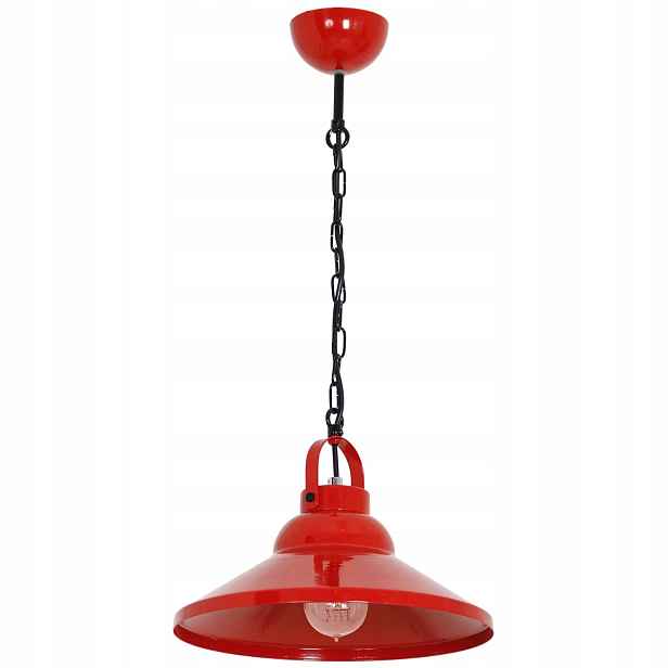 Závěsné svítidlo loft retro industriální červené černé kulaté 30 cm Luminex