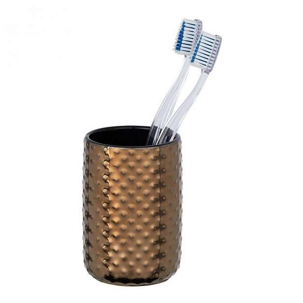 Keramický kelímek na kartáčky v měděné barvě Wenko Copper
