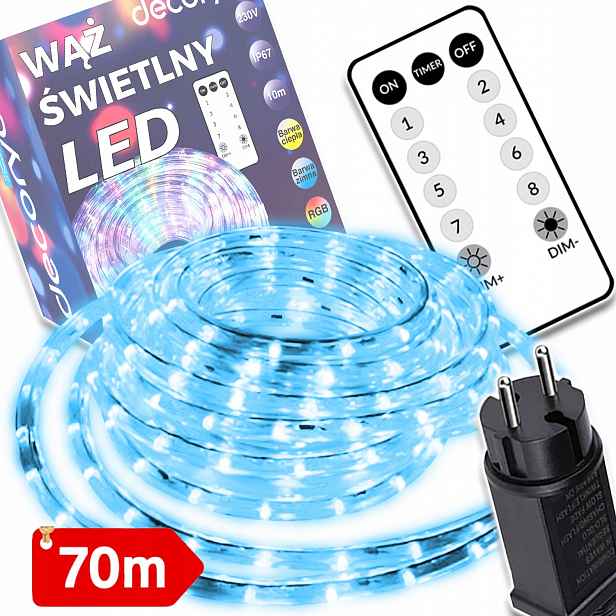 Led Světelná Hadice Vánoční Osvětlení Na Stromeček Ozdobné 70 M Voděodolná IP67 S Dálkovým Ovládáním