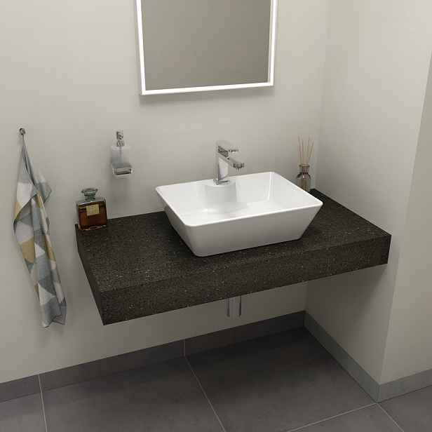 Sapho TAILOR rockstone deska 110x50 cm, provedení límce L