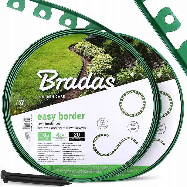 Trávníkový Lem 20 m 40 mm 40 x Kotvy Kolíky Upevňovací kolíky 18 cm Us-p