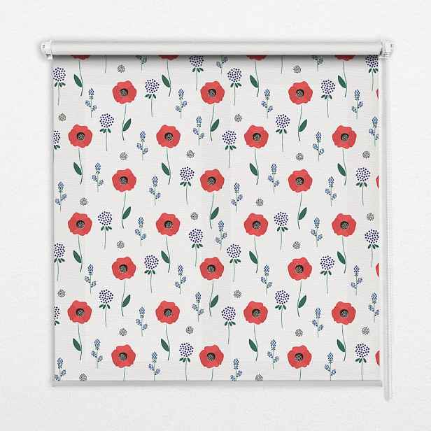 TULUP VNITŘNÍ roleta - okenní roleta - roleta - 60x140 cm - Květy máku