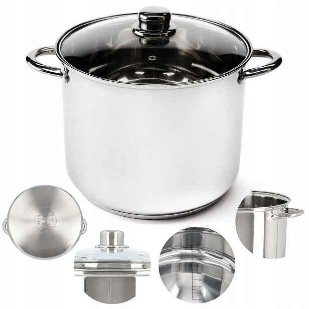 Velký hrnec Indukce 24 cm gastronomický Vysoký 8 l