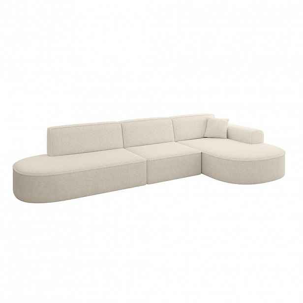 ALTDECOR ROHOVÁ SEDACÍ SOUPRAVA s otomanem vpravo MARI-L2 – 328 x 171 x 79 cm, krémová, látka