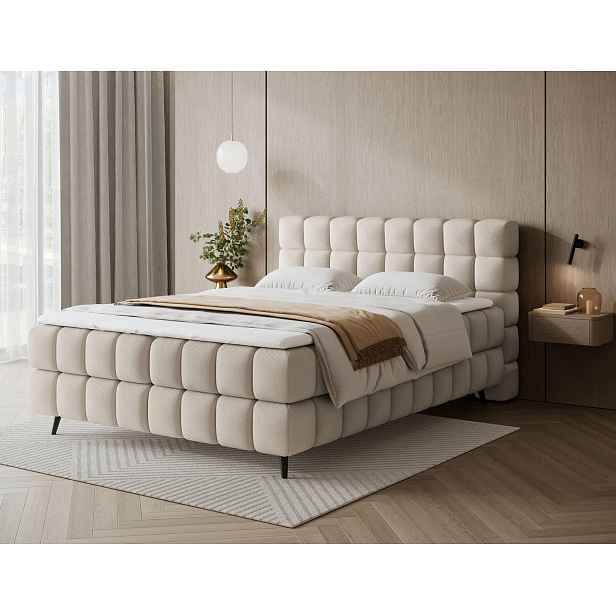 Boxspringová postel s úložným prostorem 160x200 SARVIRO - béžová