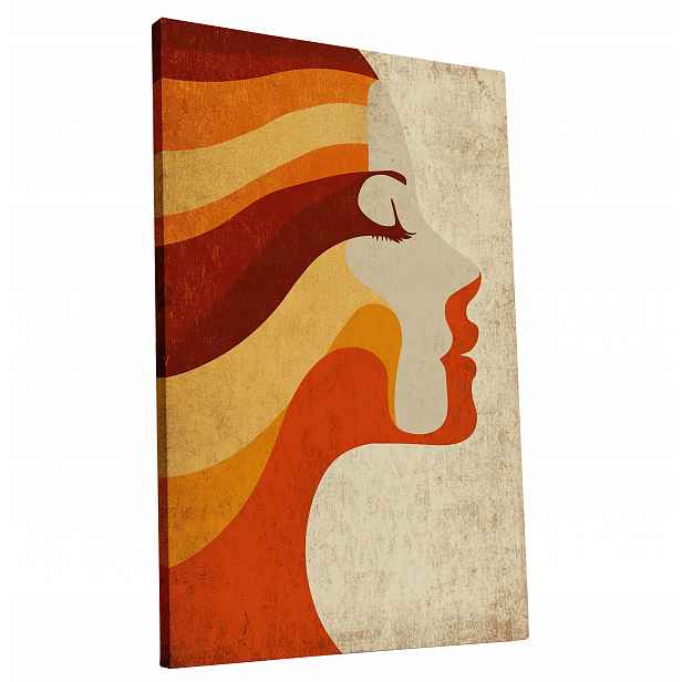 Obraz na plátně Retro Žena ve stylu 70. let do bytu, pokoje, obýváku 60x90