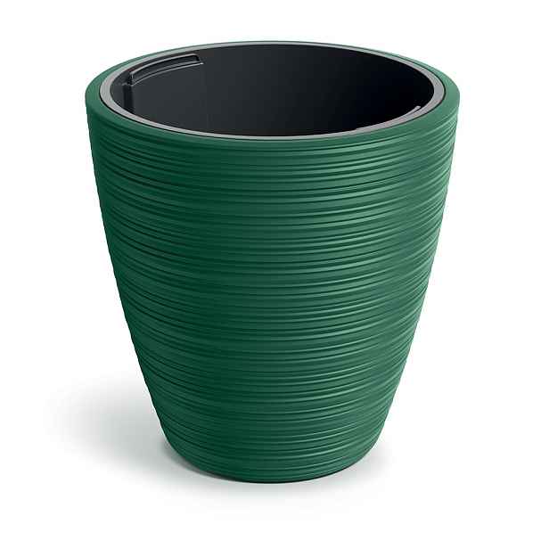 Prosperplast Plastový květináč Venas Round tmavě zelený, varianta 39 cm
