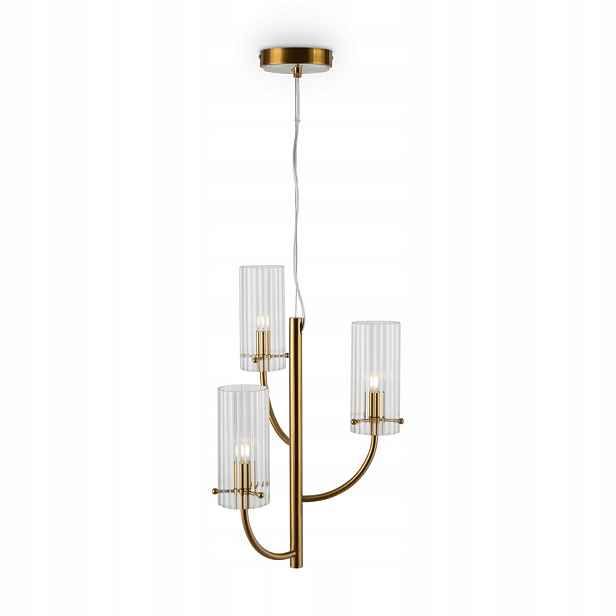 Závěsná lampa zlatá dekorativní glamour skleněná stínidla 3 body Maytoni