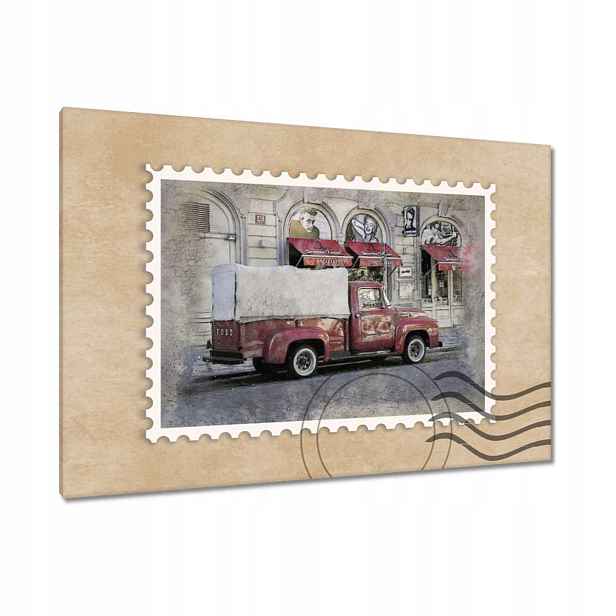 Obrazy 120x80 Červený PickUp z Usa