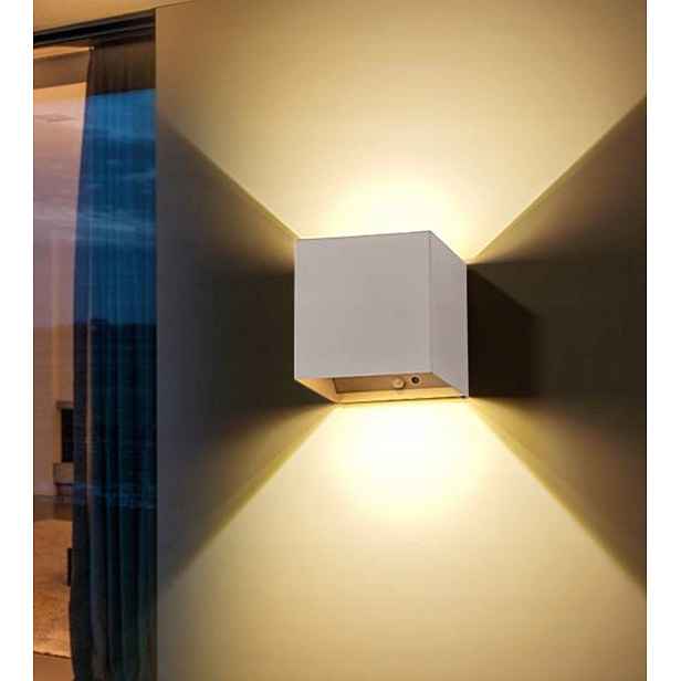 Bílá akumulátorová nástěnná lampa s pohybovým senzorem, vnitřní Led lampa