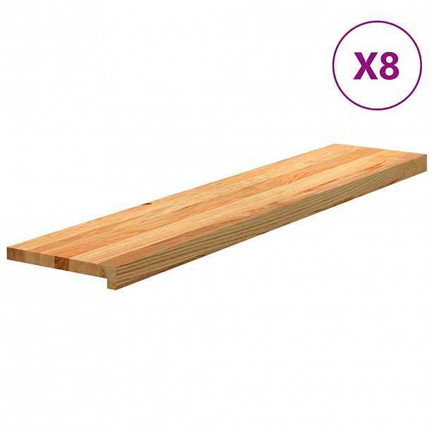 vidaXL Nášlapy na schody 8 ks světle hnědé 120x30x2 cm masivní dub