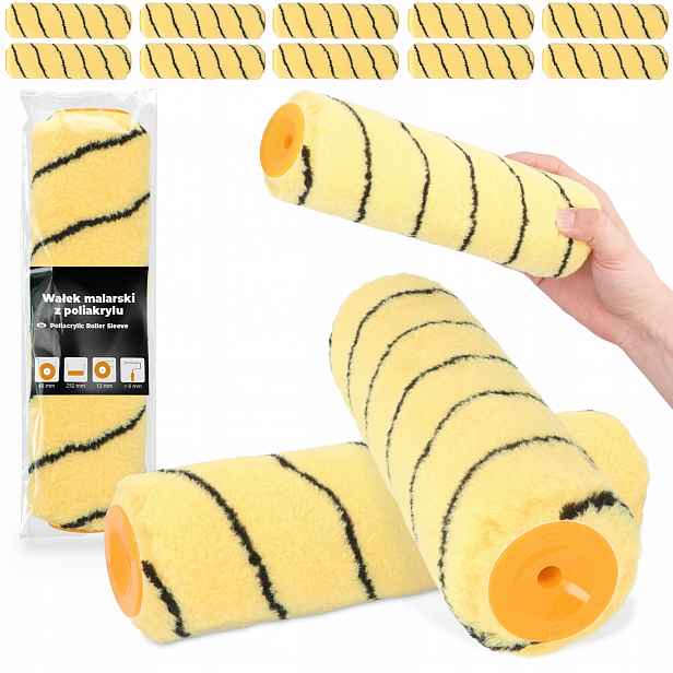 10 x Malířský Váleček 25 cm Náhradní nátěr pro barvy akrylových laků Sh-t