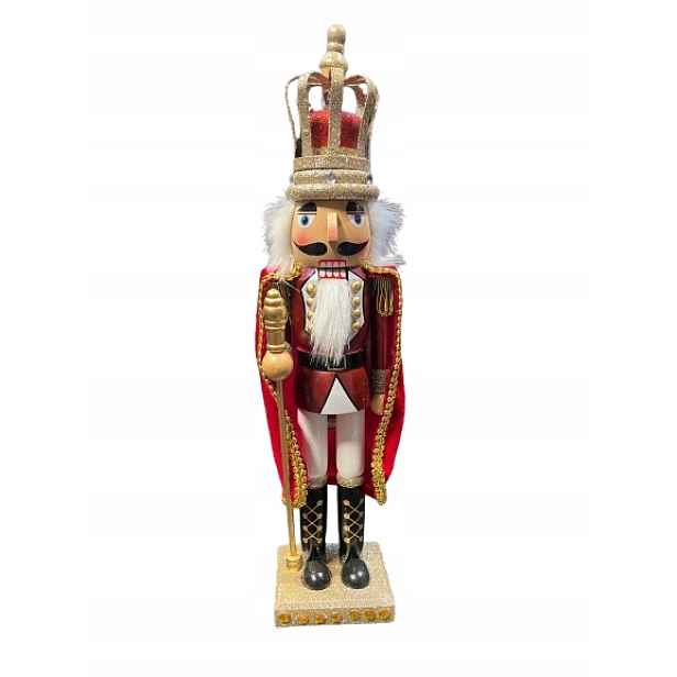 Highlife Vánoční dekorace louskáček král se zlatou korunou, 38 cm