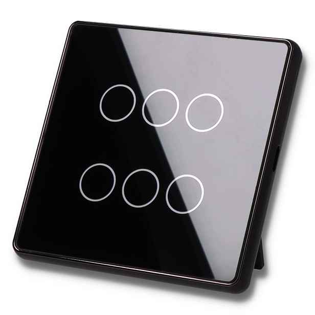 Pilot pro scény ZigBee šestinásobný černý dotykový panel Tuya DC Smart Home