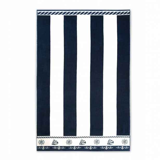 Plážový ručník Admiral 100 x 160 cm, modro-krémový