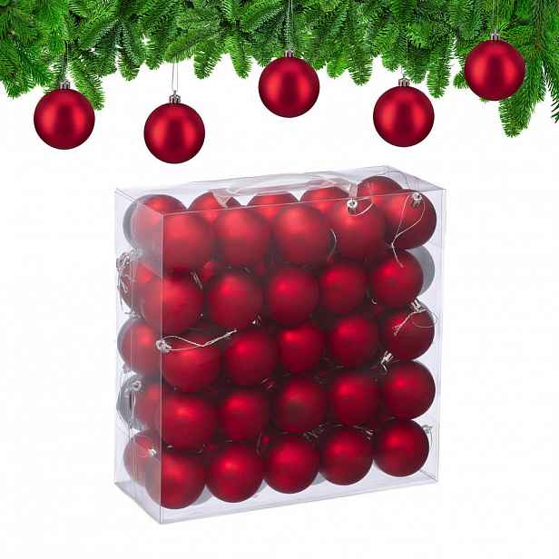 Relaxdays BAŇKY červené 50ks-set plast mat 6 cm