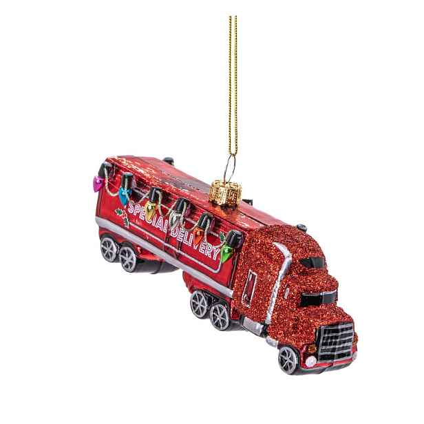 Skleněná ručně vyrobená vánoční ozdoba 12,5 cm Truck – Sass & Belle