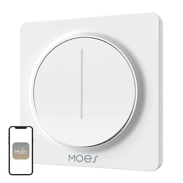 Stmívač Moes Zs-sy-eud-wh ZigBee Dotykový spínač světla Tuya Bílý