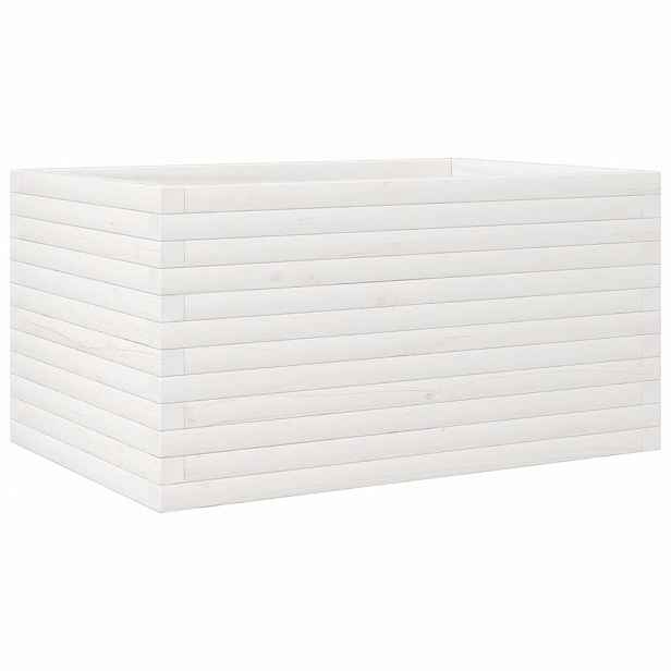 vidaXL Zahradní truhlík bílý 90 x 60 x 45,5 cm masivní borovice