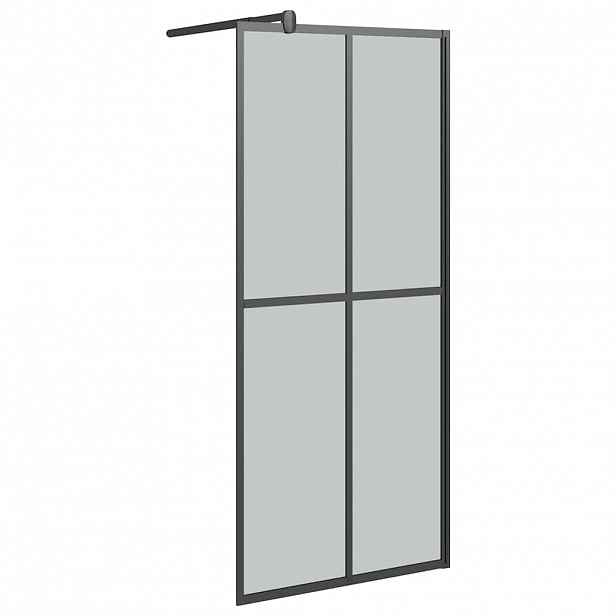 vidaXL Zástěna do průchozí sprchy 80 x 195 cm tmavé tvrzené sklo