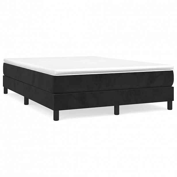 vidaXL Box spring postel s matrací černá 140x200 cm samet