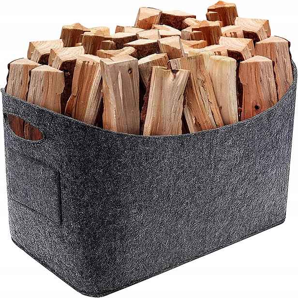 Plstěný koš na dřevo Hračky 53x30x40