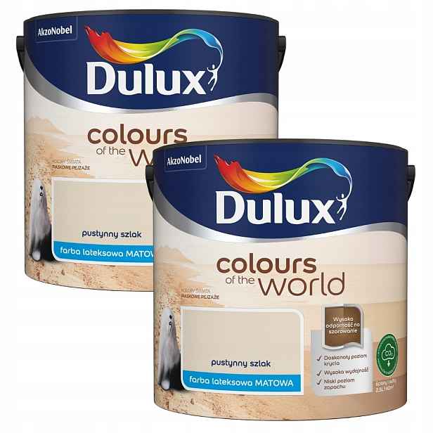 Set Dulux Barvy Světa 2x2,5L Barva Latexová Emulze Pouštní Stezka 5L