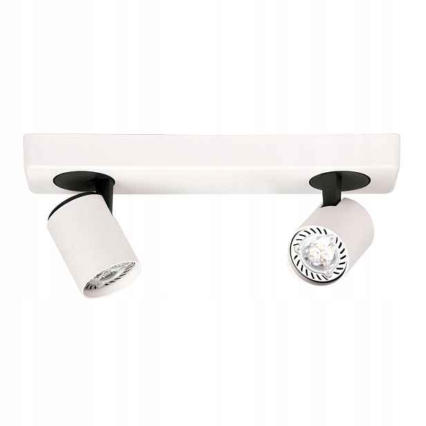 Stropní nástěnná lampa bílá 2 reflektory s nastavitelnou lištou 32 cm Italux