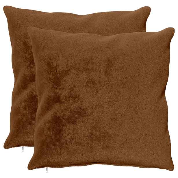 vidaXL Povlak na polštář 2 ks HEERLEN Světle hnědá 65 x 65 cm Flanel