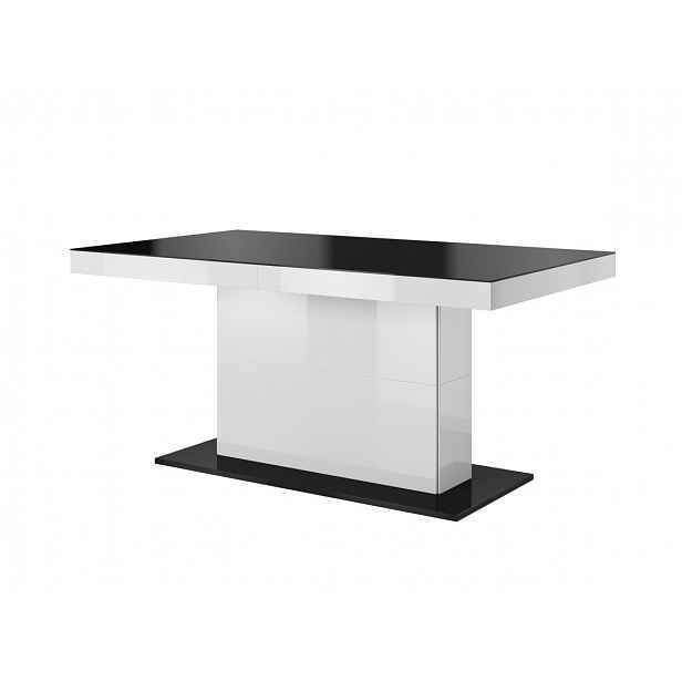 TULSA rozkládací jídelní stůl TYP 81, bílá/černá