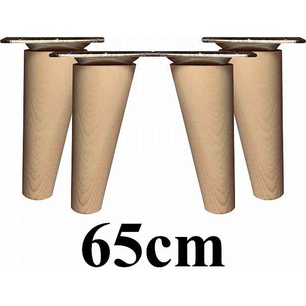 Nohy Nožky dřevěné šikmé 65 cm 4ks plechy