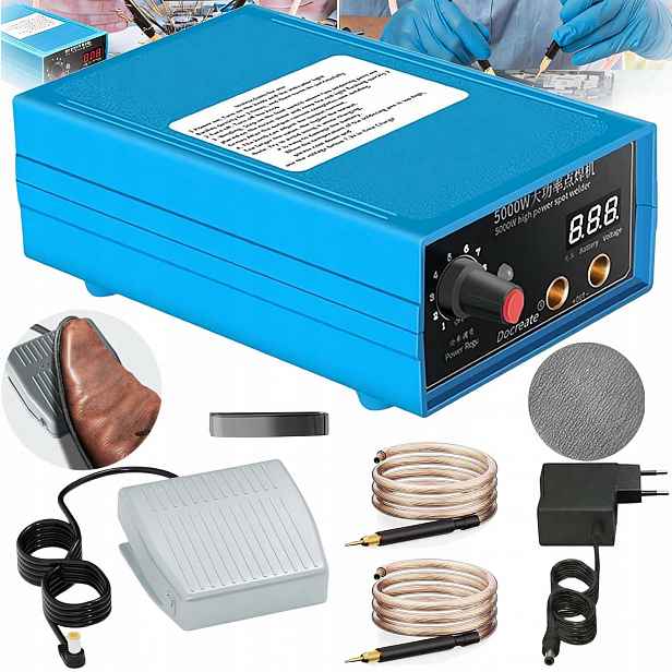 Přenosná Bodová Svařovací Stroj S Nožním Spínačem 5000 W LCD 0.1-0.15 MM