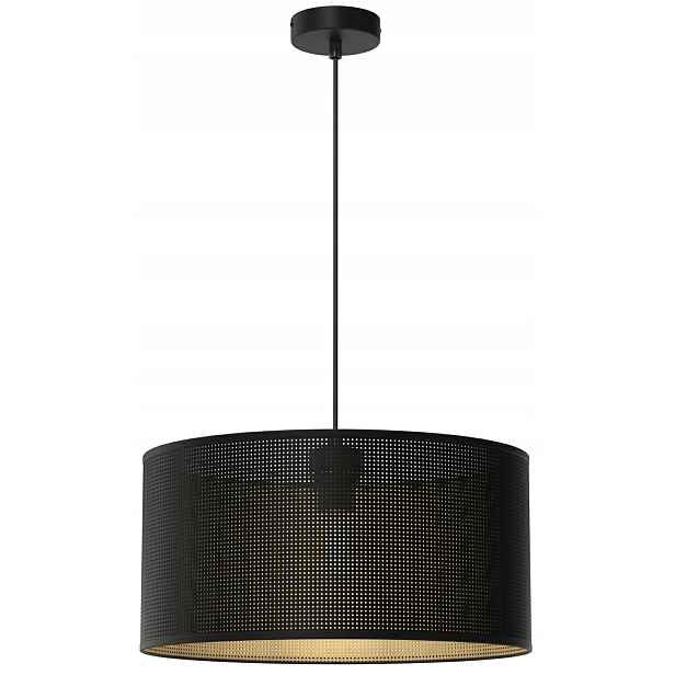Závěsná stropní lampa Loft Shade černá, zlaté stínidlo 1xE27 40 cm, moderní