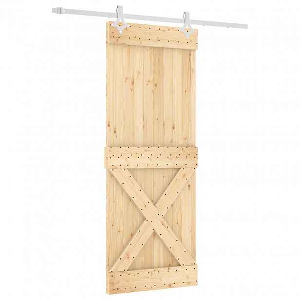 vidaXL Posuvné dveře 80 x 210 cm Masivní borové dřevo (neupravené)