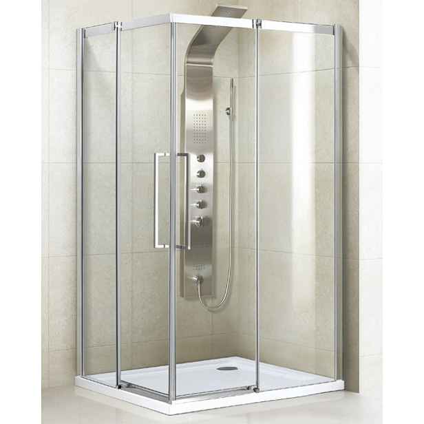 ADMIRAL R14 Chrom Luxusní sprchová zástěna obdélníková 100x80cm , sklo 8mm