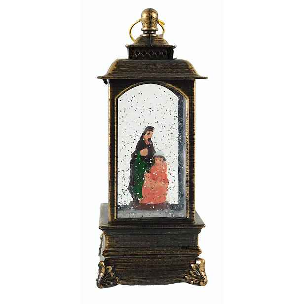 PROHOME - Lucerna hrající vánoční 8x21cm Betlém