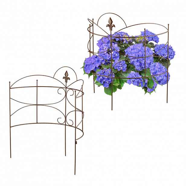 Relaxdays OPĚRA Hnědá Fleur de Lis 2dílná-sada železo