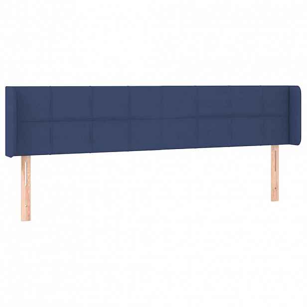 vidaXL Čelo postele typu ušák modré 183x16x78/88 cm textil