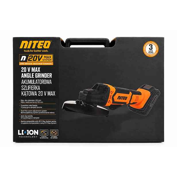 466 Aku Úhlová Bruska Niteo Tools 20V Max System