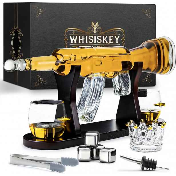 Sada Whisky Dekanter 1000ML 2 Sklenice 4 Kameny Dárkové