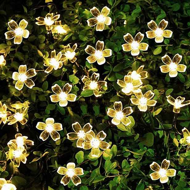 Solární Světýlka Květy Led 6,5M 30 Led Teplá Bílá