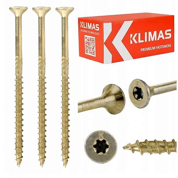 Šrouby do dřeva 8x320 mm 50 ks Torx tesařské kuželové Klimas Wkcs